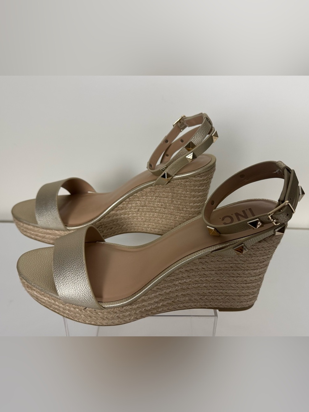 INC Gold Gladiator Wedge Sandals Size 11 – Chic & Statement Style 💛 - Picture 10 of 13